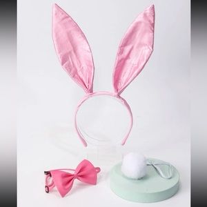 🐰 Awesome 3 Piece Satin Bunny Rabbit Costume Set: Ears, Bowtie, and tail 🐇